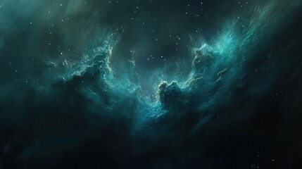 Wall Mural - Dark cosmic nebula with swirling clouds of interstellar gas.