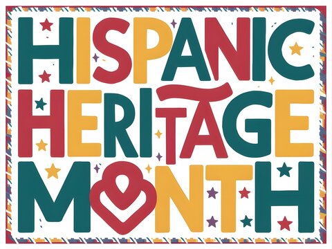 Hispanic Heritage Month stylish Colors text poster