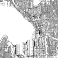 3D illustration of city and urban in Seattle USA