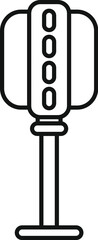 Poster - outline style icon representing a parking sensor, a device helping drivers park their cars safely