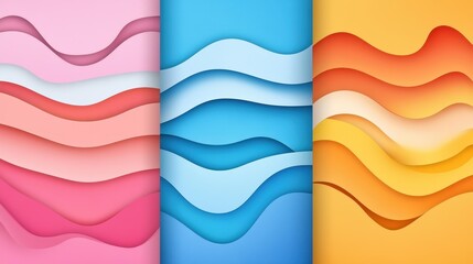 Poster - Explore a sleek, minimal wave design with a papercut effect that brings modern aesthetics to any backdrop.