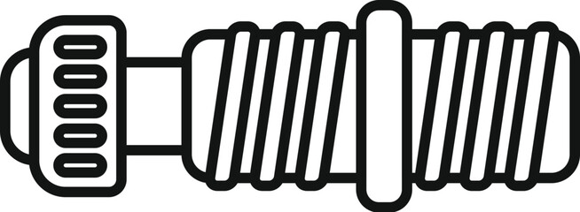 Poster - Metal screw element connecting detail icon, outline style