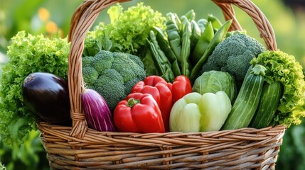 Sticker - close-up of a basket full of nourishing fresh vegetables