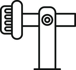 Poster - Simple line icon of an automatic parking system gate closing, representing restricted access