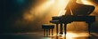 © narak0rn - A grand piano on stage with a spotlight shining on it.