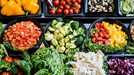 Wall Mural - Vibrant veggies prepared for a nutritious meal