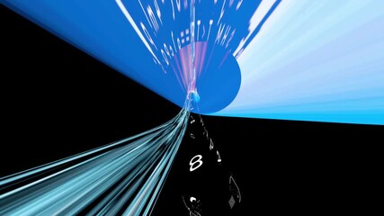Sticker - Vibrant Abstract Tunnel: Kaleidoscopic Speed through Light