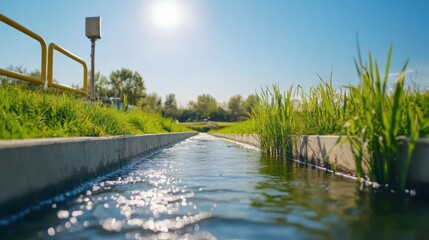 A close-up of the inlet where wastewater enters the anaerobic digesters, capturing the initial stages of biogas production