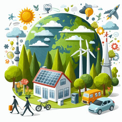 Wall Mural - This vector image shows the importance of the environment.

