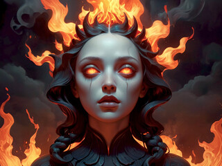 Portrait of a fire goddess