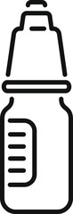 Poster - simple vector icon of a sport water bottle with a measuring scale showing the remaining liquid capac