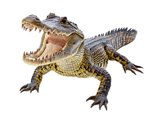 Wall Mural - snappy crocodile with open mouth on transparent background