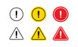 © Diki - Set of attention icon symbol, Danger Caution or Alert Risk Warning