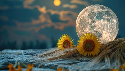 Wall Mural - the sun and the moon