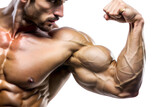 Muscular Man Flexing Bicep