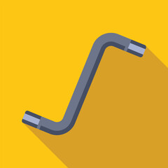 Poster - allen key, also known as a hex key, is lying on a yellow background, casting a long shadow