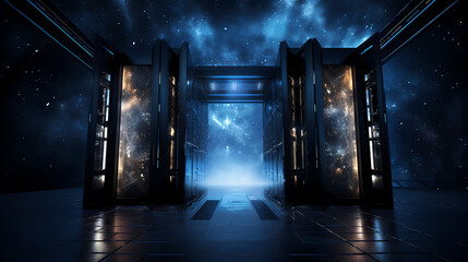 Wall Mural - The entrance to space exploration, science fiction scene design