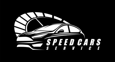 Canvas Print - speed car illustration logo design concept vector art	