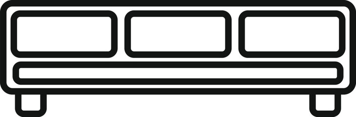 Sticker - Simple black and white icon of a sofa representing comfortable living room furniture