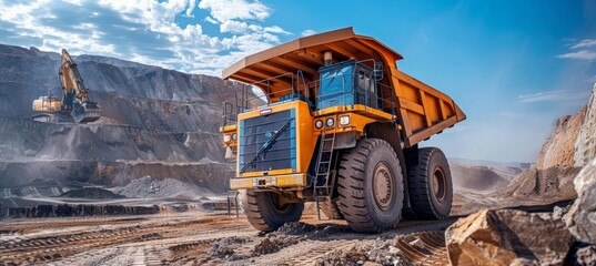 Rugged Heavy Duty Truck at Construction Site with Robust Suspension System Handling Rough Terrain