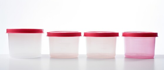 plastic container with lid and top up on white background