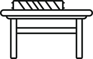 Poster - Linear icon of a roadblock placed on a table, representing a concept of protest