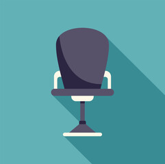 Sticker - Modern office chair is casting a long shadow on a turquoise background, suggesting a sense of emptiness and anticipation