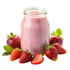 Delicious red smoothie with strawberry