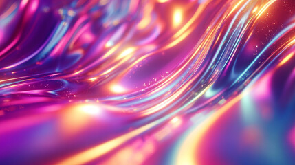 Poster - Colorful abstract waves of light reflecting in a dynamic pattern