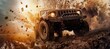 © spyrakot - Rugged Off-Road Vehicle Navigating Muddy Trail Showcasing Tire Durability and Capability