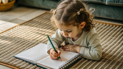 Canvas Print - girl kid or toddler solving maths