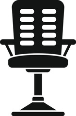 Poster - black simple style icon of an office chair with armrests