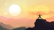 © @adha - Woman Silhouette Yoga Mountain Sunset