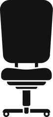 Poster - Simple black silhouette of a modern office chair with wheels, perfect for representing remote work or office life