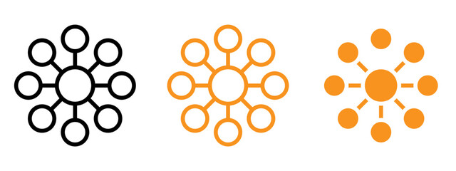 Poster - Centralized icon web design in vector