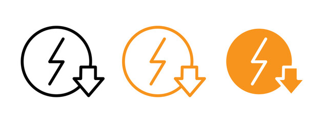 Aufkleber - Energy reduction icon web design in vector