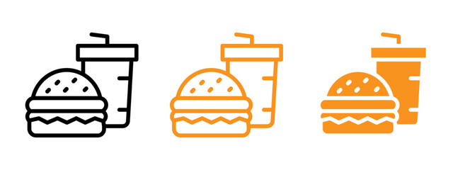 Aufkleber - Fast food icon web design in vector