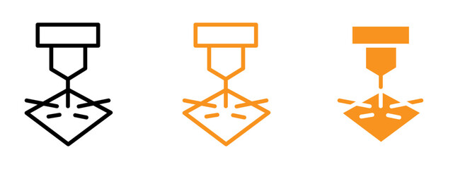 Aufkleber - Laser machine icon web design in vector