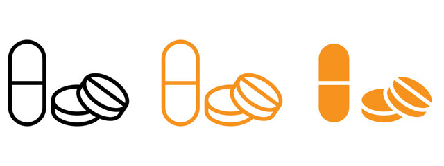 Aufkleber - Painkiller pills icon web design in vector