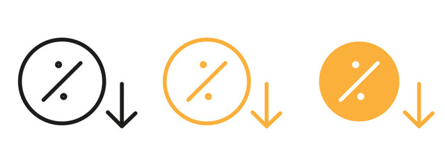 Poster - Percent down icon web design in vector