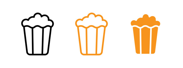 Aufkleber - Popcorn icon web design in vector