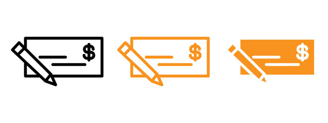 Poster - Signing cheque icon web design in vector