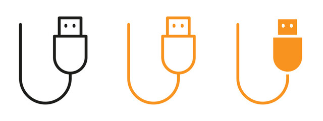 Aufkleber - USB cable icon web design in vector