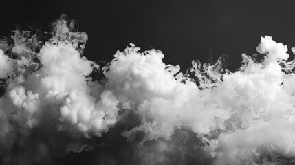 Aufkleber - White smoke cloud formation, dark backdrop, abstract design