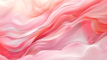 Fototapete - Soft pastel wave texture in coral with fluid abstract shapes and smooth transitions