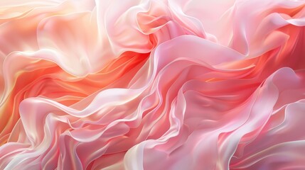 Poster - Soft pastel coral texture with fluid wave design and gentle transitions