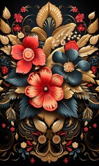 Sticker - abstract floral background