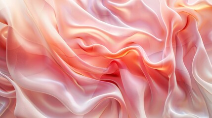 Poster - Soft pastel coral texture with fluid wave design and gentle transitions