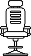 Poster - black and white line drawing of an office chair with armrests and adjustable height