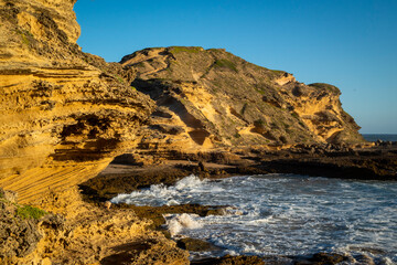 Gerickes Point Coastal Cliffs in sedgefield in the Garden Route magnificent weathered sandstone cliffs are the highest vegetated fossilised dunes in South Africa.